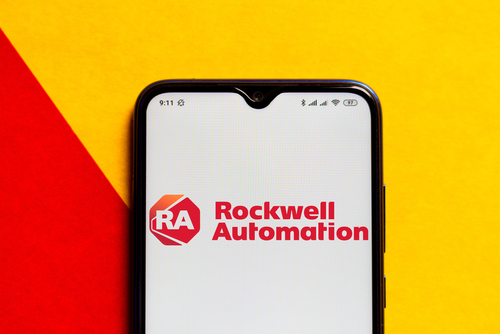 Rockwell Automation logo on a phone screen